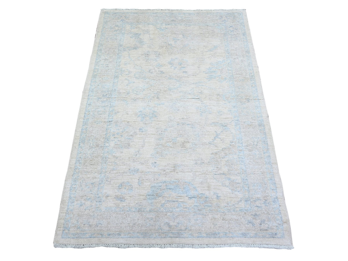 Peshawar Oushak hand-knotted wool rug in Ivory, 3'1" x 4'11" — SKU O074513