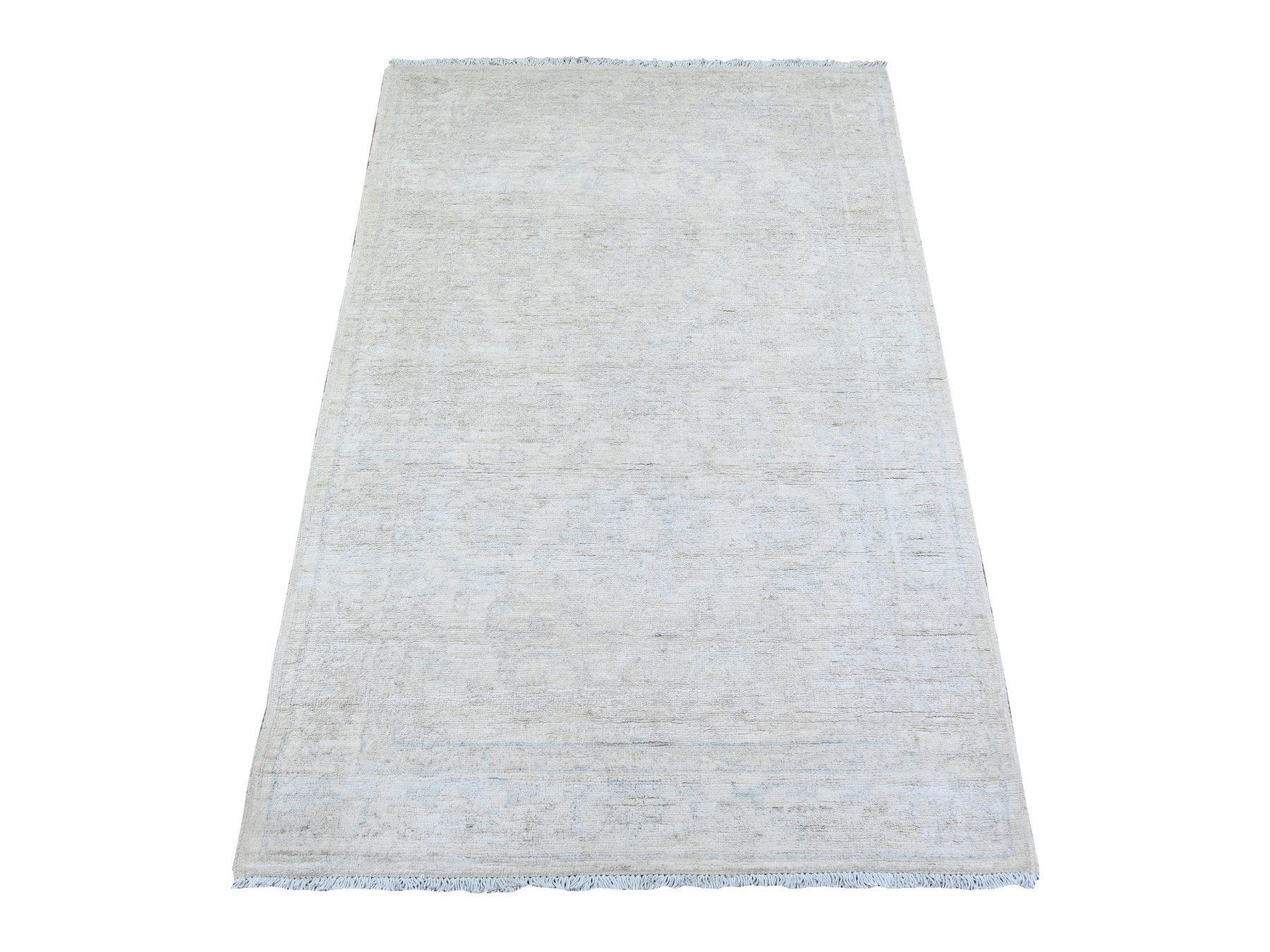 Peshawar Oushak hand-knotted wool rug in Ivory, 3' x 5' — SKU O074514