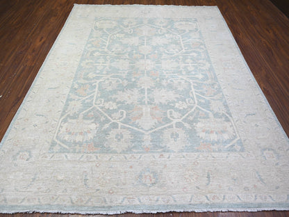 Peshawar Oushak hand-knotted wool rug in Gray & Silver, 7'11" x 9'7" — SKU O074515 (view 2)