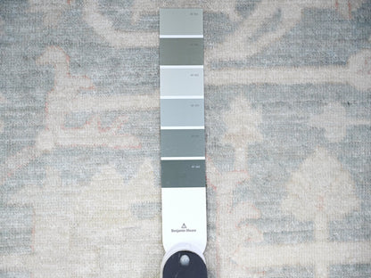 Peshawar Oushak hand-knotted wool rug in Gray & Silver, 7'11" x 9'7" — SKU O074515 (view 7)