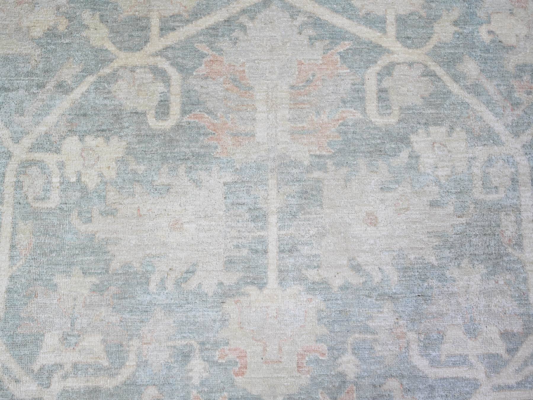 Peshawar Oushak hand-knotted wool rug in Gray & Silver, 7'11" x 9'7" — SKU O074515 (view 8)