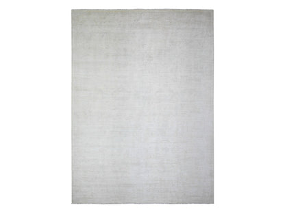 Peshawar Oushak hand-knotted wool rug in Ivory & Cloud Gray, 8'9" x 11'9" — SKU O074516