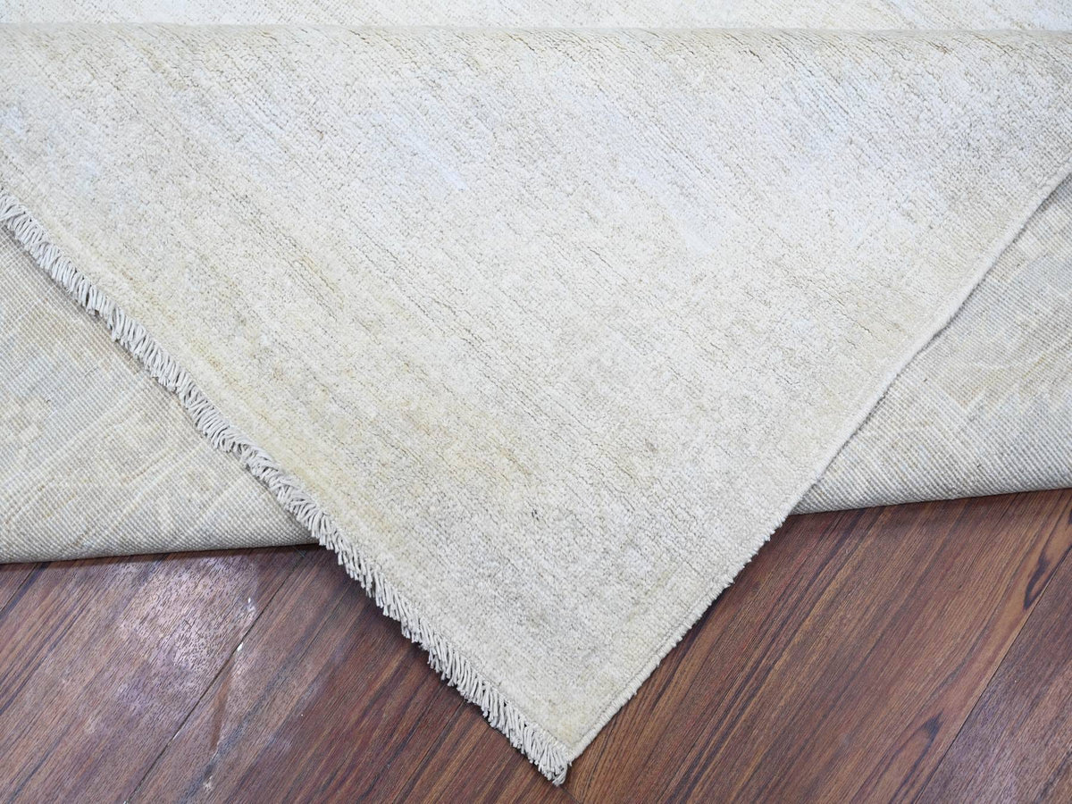 Peshawar Oushak hand-knotted wool rug in Ivory & Cloud Gray, 8'9" x 11'9" — SKU O074516 (view 6)