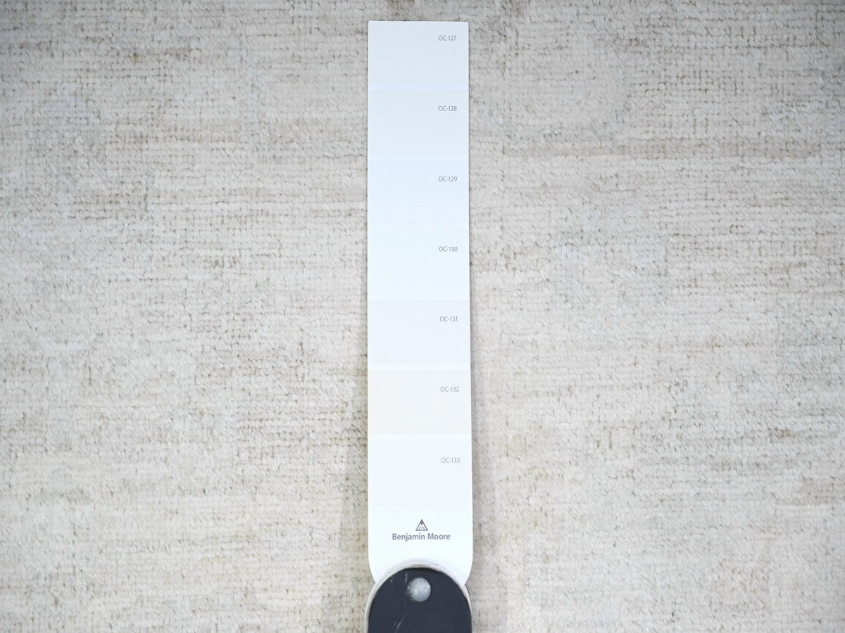 Peshawar Oushak hand-knotted wool rug in Ivory & Cloud Gray, 8'9" x 11'9" — SKU O074516 (view 7)