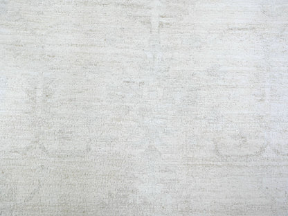 Peshawar Oushak hand-knotted wool rug in Ivory & Cloud Gray, 8'9" x 11'9" — SKU O074516 (view 8)