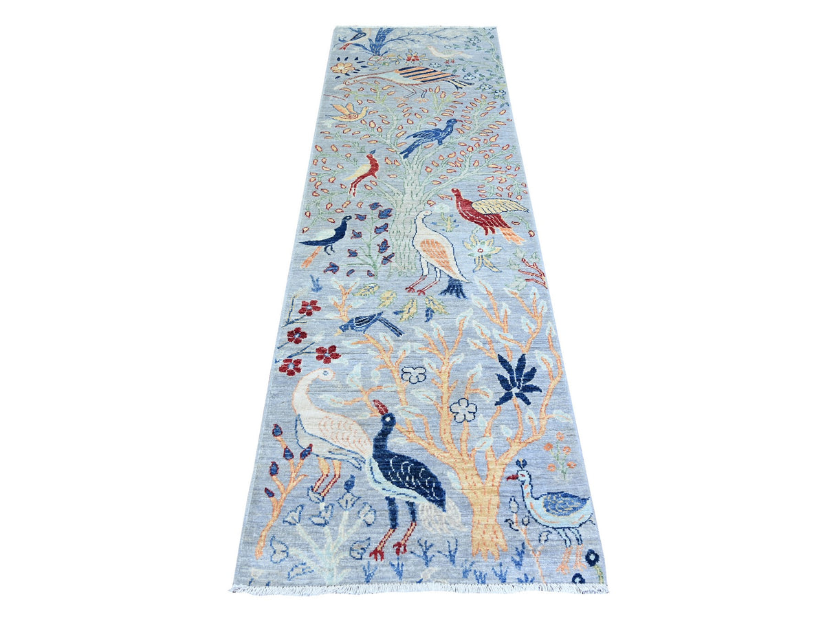 Peshawar Oushak hand-knotted wool runner in Gray, 2'6" x 7'10" — SKU O074529