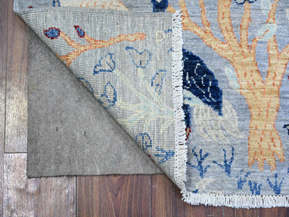 Peshawar Oushak hand-knotted wool runner in Gray, 2'6" x 7'10" — SKU O074529 (view 2)