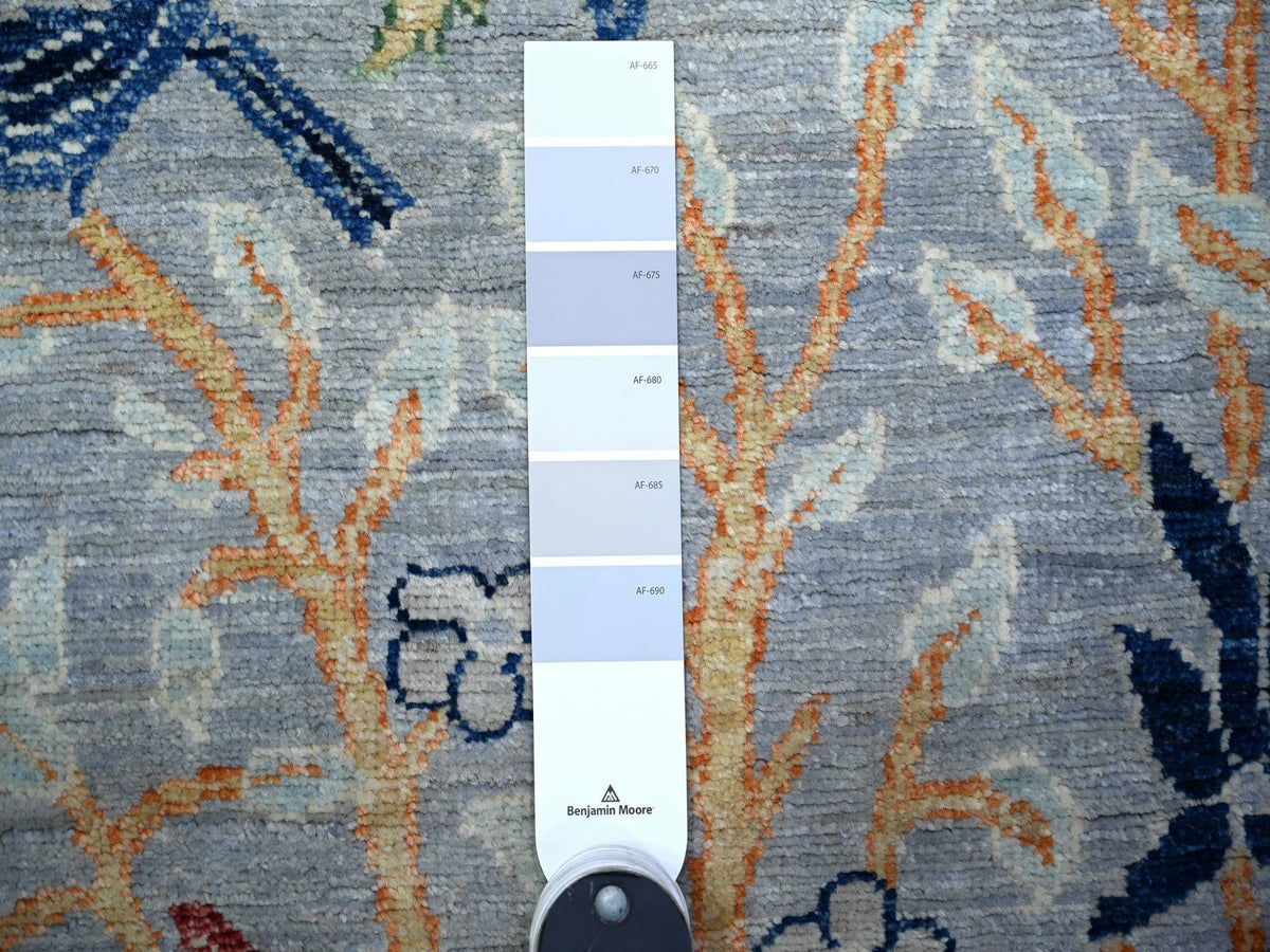 Peshawar Oushak hand-knotted wool runner in Gray, 2'6" x 7'10" — SKU O074529 (view 3)