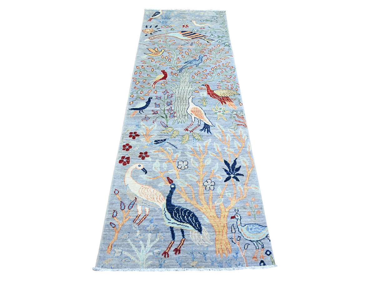 Peshawar Oushak hand-knotted wool runner in Gray, 2'7" x 7'10" — SKU O074531