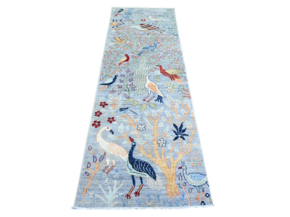 Peshawar Oushak hand-knotted wool runner in Gray, 2'7" x 7'10" — SKU O074531