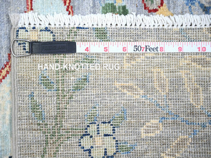 Peshawar Oushak hand-knotted wool runner in Gray, 2'7" x 7'10" — SKU O074531 (view 6)