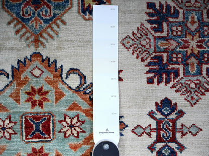 Kazak Oushak hand-knotted wool rug in Ivory & Blue, 9'2" x 11'10" — SKU O074551 (view 7)