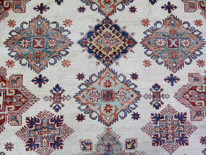 Kazak Oushak hand-knotted wool rug in Ivory & Blue, 9'2" x 11'10" — SKU O074551 (view 8)