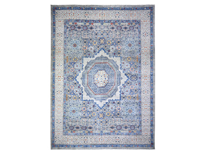 Mamluk Mamluk hand-knotted wool rug in Gray & Gentle Gray, 11'9" x 16'1" — SKU O074556