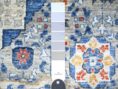 Mamluk Mamluk hand-knotted wool rug in Gray & Gentle Gray, 11'9" x 16'1" — SKU O074556 (view 7)
