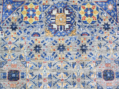 Mamluk Mamluk hand-knotted wool rug in Gray & Gentle Gray, 11'9" x 16'1" — SKU O074556 (view 8)
