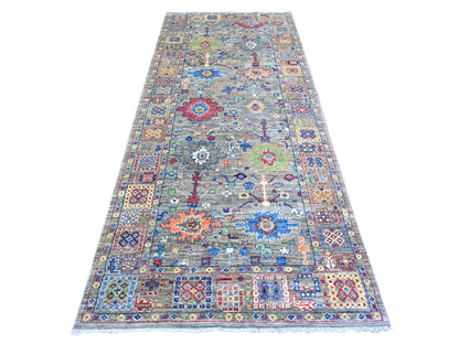 Mahal Oushak hand-knotted wool runner in Gray, 4'1" x 9'8" — SKU O074560