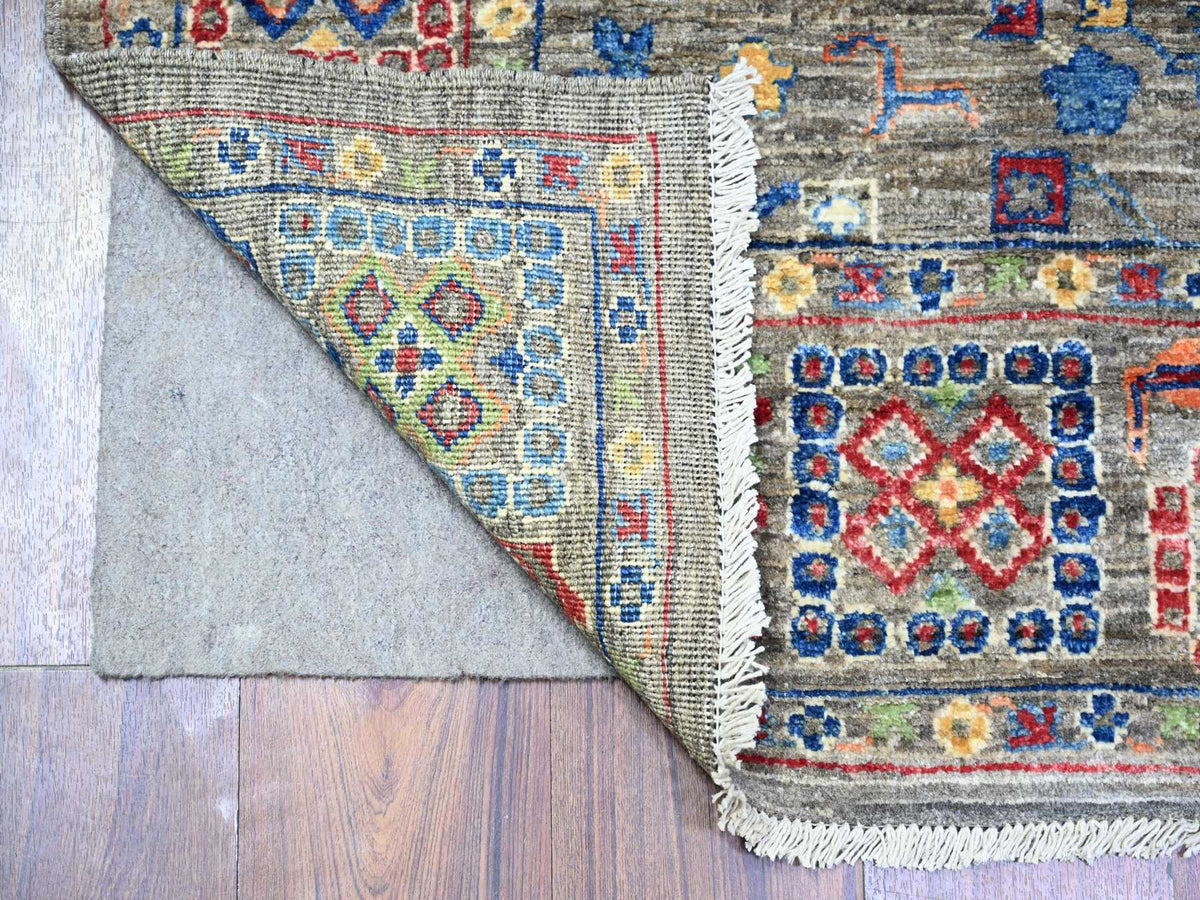 Mahal Oushak hand-knotted wool runner in Gray, 4'1" x 9'8" — SKU O074560 (view 2)