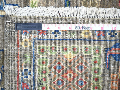 Mahal Oushak hand-knotted wool runner in Gray, 4'1" x 9'8" — SKU O074560 (view 6)