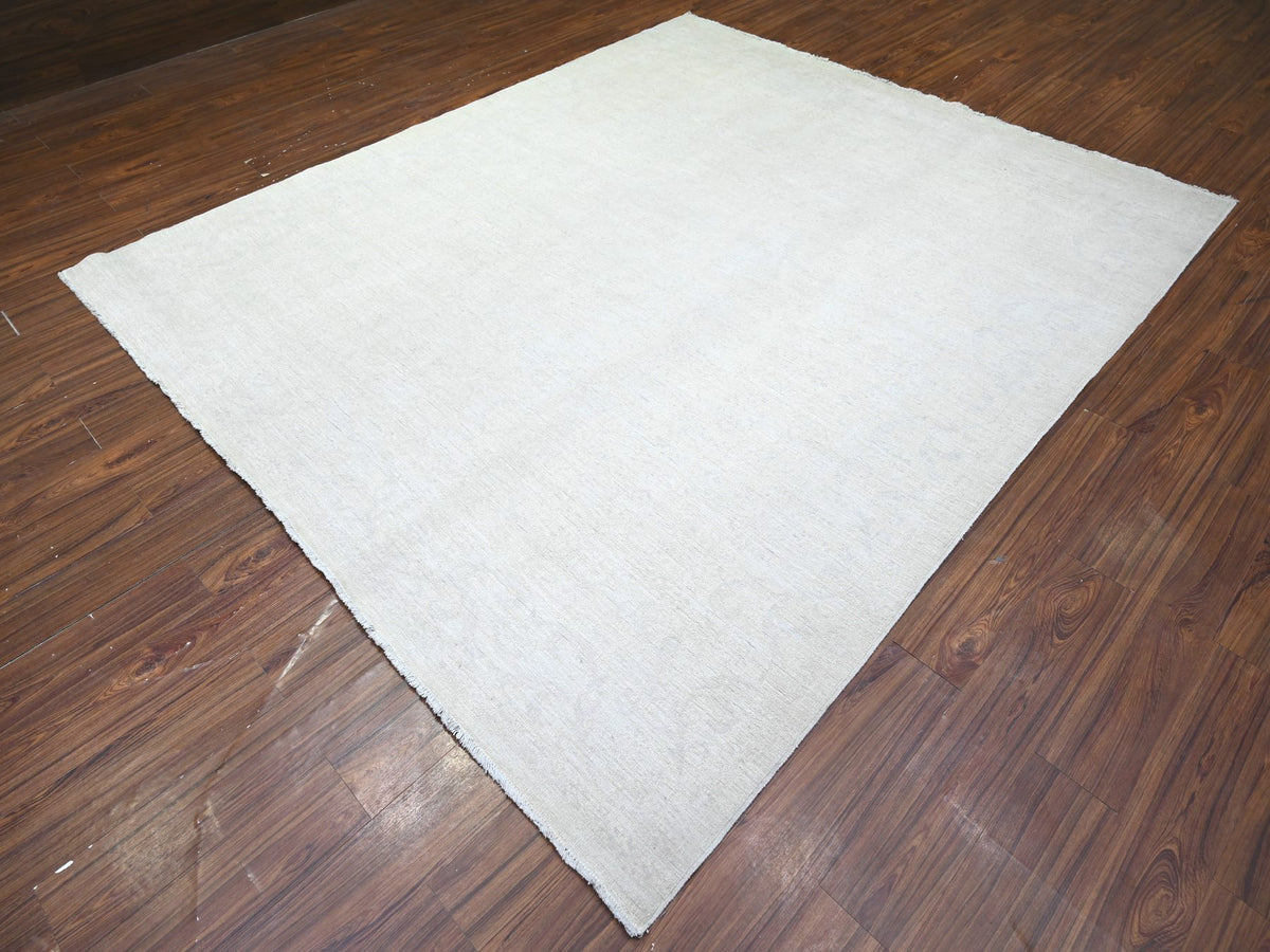 Peshawar Oushak hand-knotted wool rug in Gray, 8'1" x 9'5" — SKU O074575 (view 3)