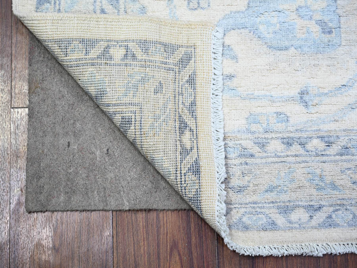 Peshawar Oushak hand-knotted wool runner in Ivory & Silver Chalice, 2'10" x 9'7" — SKU O074582 (view 2)