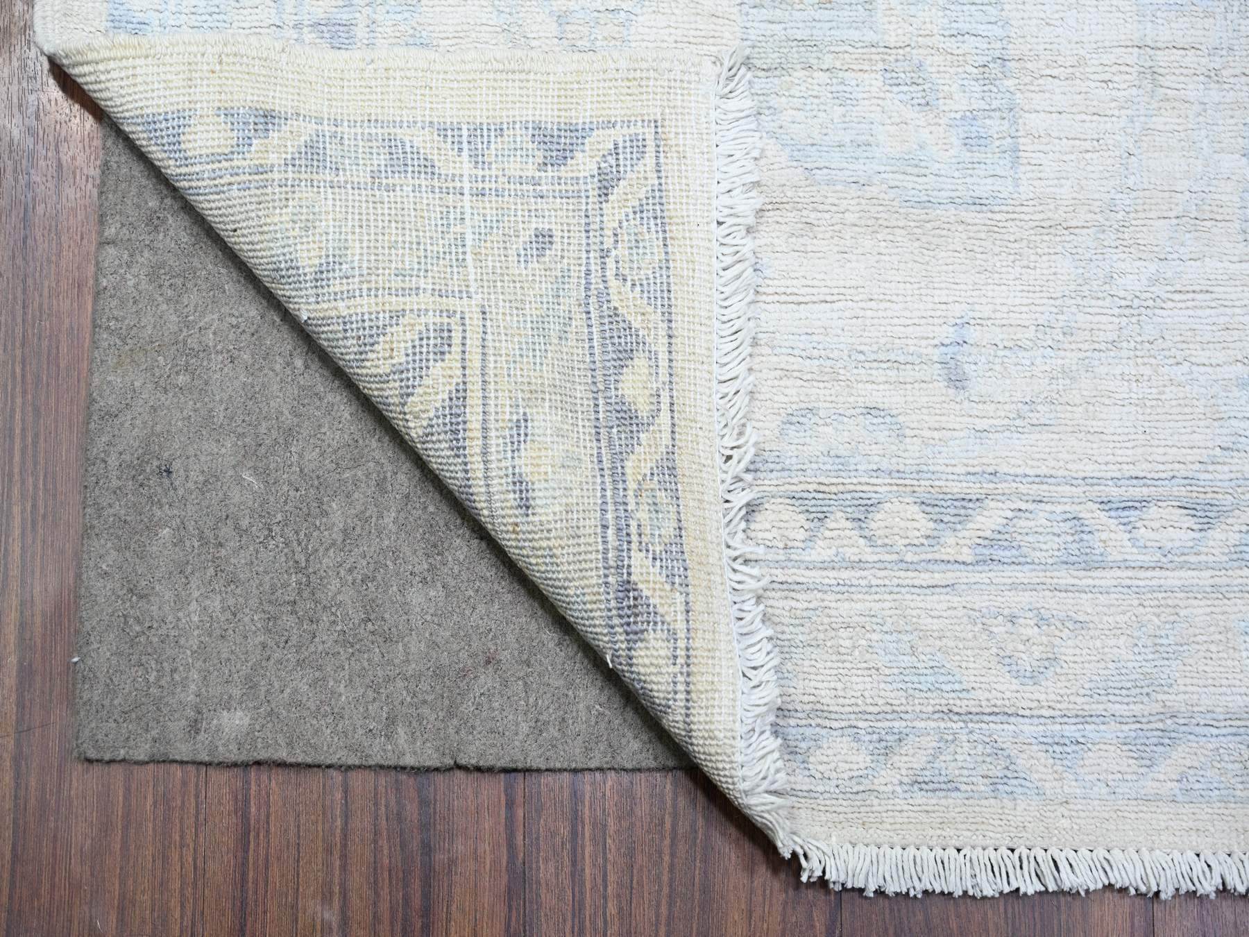Peshawar Oushak hand-knotted wool runner in Ivory & Gentle Gray, 2'7" x 11'9" — SKU O074586 (view 2)