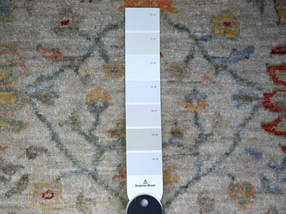 Mahal Oushak hand-knotted wool rug in Ivory & Gray, 7'10" x 7'11" — SKU O074596 (view 7)