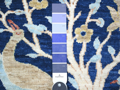 Peshawar Oushak hand-knotted wool runner in Blue, 2'10" x 7'10" — SKU O074598 (view 3)