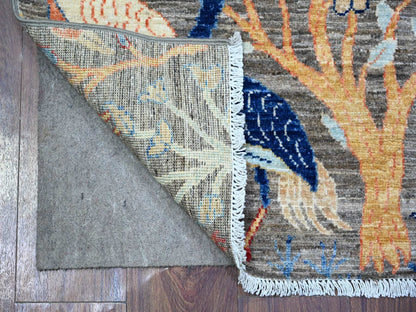 Peshawar Oushak hand-knotted wool rug in Gray, 3' x 5' — SKU O074599 (view 2)
