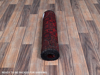 Tribal & Geometric hand-knotted wool runner in Red, 1'9" x 4'11" — SKU O0745 (view 5)