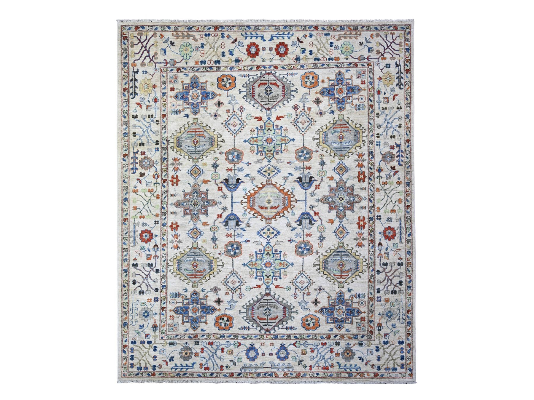 Oushak hand-knotted wool rug in Gray, 8' x 9'8" — SKU O074611