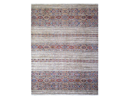 Kazak Kazak hand-knotted wool rug in Ivory, 8'10" x 11'10" — SKU O074619