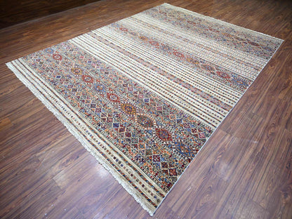 Ivory 8'10" x 11'10" Kazak Hand knotted Wool Rug - Sku: O074619