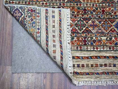 Ivory 8'10" x 11'10" Kazak Hand knotted Wool Rug - Sku: O074619