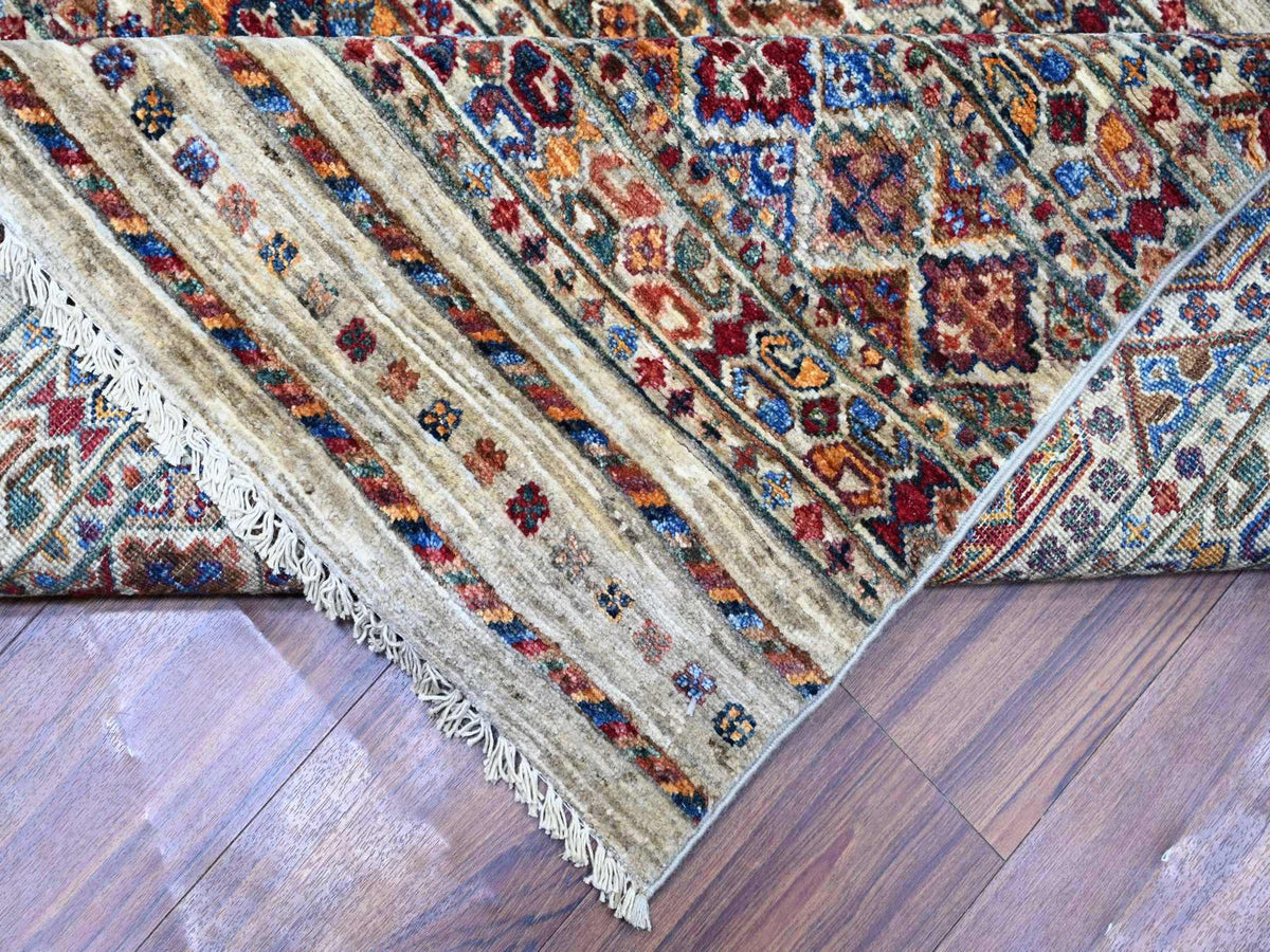 Kazak Kazak hand-knotted wool rug in Ivory, 8'10" x 11'10" — SKU O074619 (view 6)