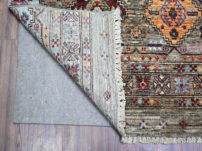 Grey 8'6" x 11'8" Tribal Hand knotted Wool Rug - Sku: O074621
