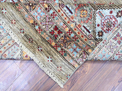 Grey 8'6" x 11'8" Tribal Hand knotted Wool Rug - Sku: O074621