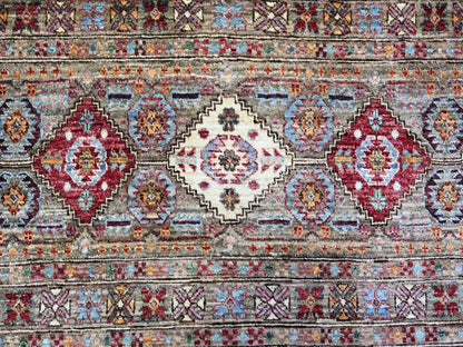 Grey 8'6" x 11'8" Tribal Hand knotted Wool Rug - Sku: O074621