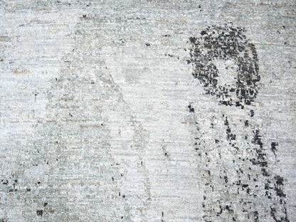 Modern / Contemporary hand-knotted wool rug in Gray, 8'10" x 12'9" — SKU O074628 (view 8)