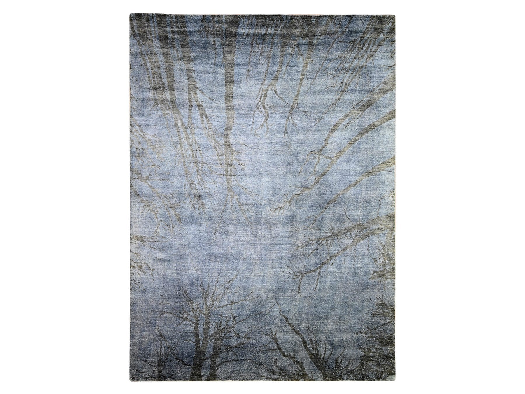 Modern / Contemporary hand-knotted wool rug in Gray, 8'10" x 12'1" — SKU O074629