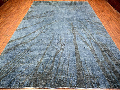 Modern / Contemporary hand-knotted wool rug in Gray, 8'10" x 12'1" — SKU O074629 (view 2)