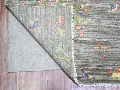 Peshawar Transitional hand-knotted wool rug in Gray, 7'11" x 9'5" — SKU O074644 (view 4)