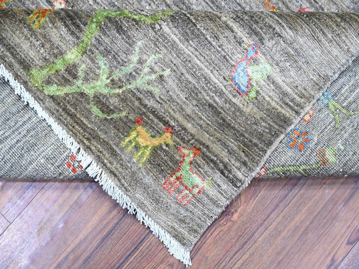 Peshawar Transitional hand-knotted wool rug in Gray, 7'11" x 9'5" — SKU O074644 (view 6)