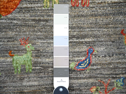 Peshawar Transitional hand-knotted wool rug in Gray, 7'11" x 9'5" — SKU O074644 (view 7)