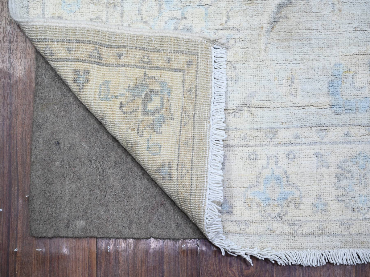 Peshawar Oushak hand-knotted wool runner in Gray & Ivory, 2'6" x 12'2" — SKU O074647 (view 2)