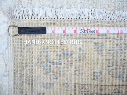 Peshawar Oushak hand-knotted wool runner in Gray & Ivory, 2'6" x 12'2" — SKU O074647 (view 6)