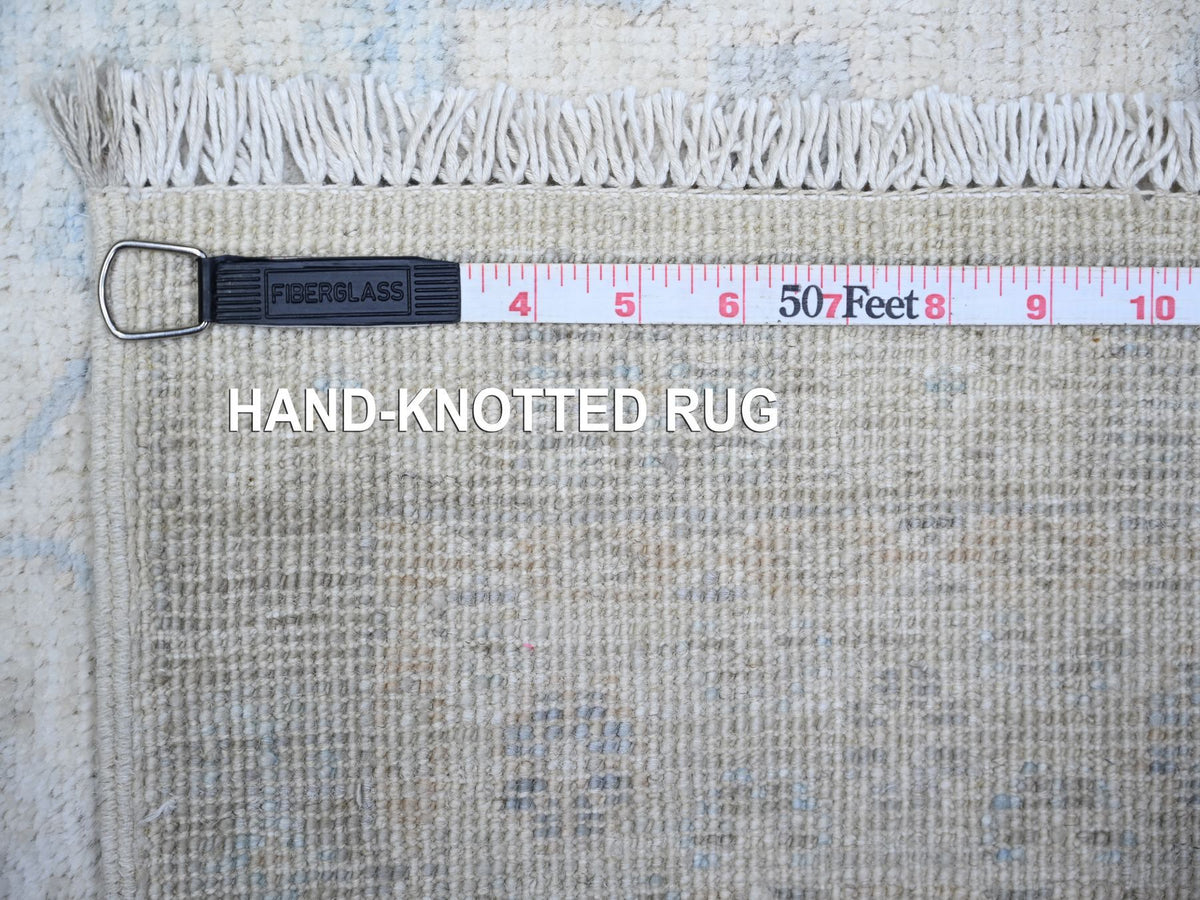 Peshawar Oushak hand-knotted wool runner in Ivory, 3'1" x 11'7" — SKU O074649 (view 6)