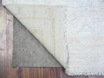 Peshawar Oushak hand-knotted wool rug in Ivory & White, 3'1" x 5' — SKU O074650 (view 2)