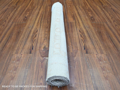 Peshawar Oushak hand-knotted wool rug in Ivory & White, 3'1" x 5' — SKU O074650 (view 4)