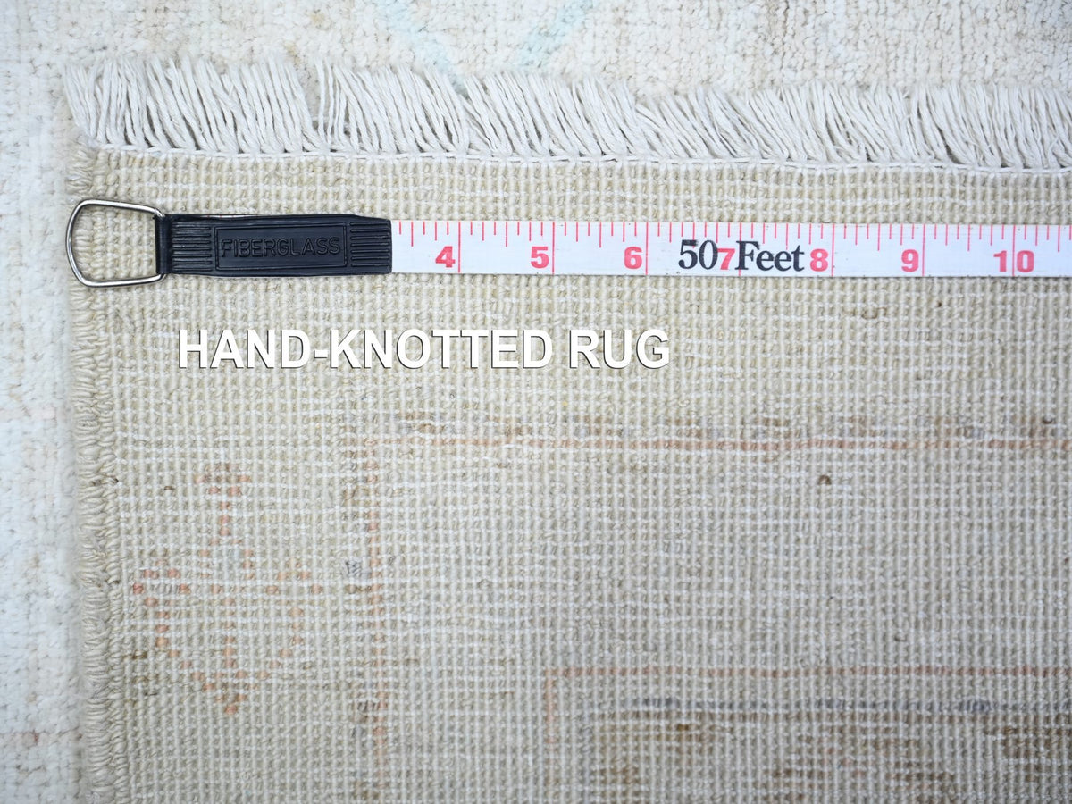 Peshawar Oushak hand-knotted wool rug in Ivory & White, 3'1" x 5' — SKU O074650 (view 6)
